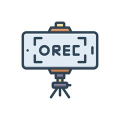 Color illustration icon for recording