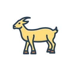 Color illustration icon for goat farm