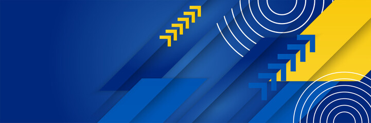 abstract geometrical blue and yellow color background banner