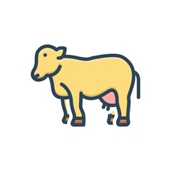 Color illustration icon for cattle