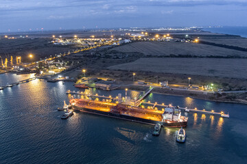 oil tanker in the harbor