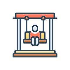 Color illustration icon for swing