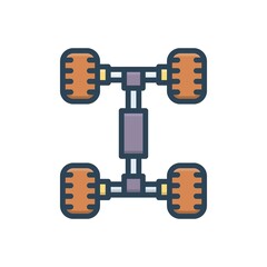 Color illustration icon for chassis