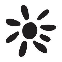Abstract sun shape, vector modern and contemporary design art element for poster, wall art and print collections in a glyph illustration