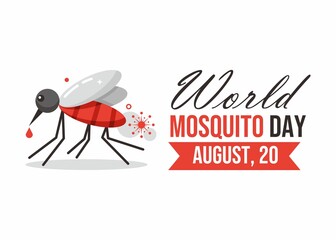 World mosquito day banner illustration