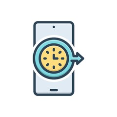 Color illustration icon for temporal timer