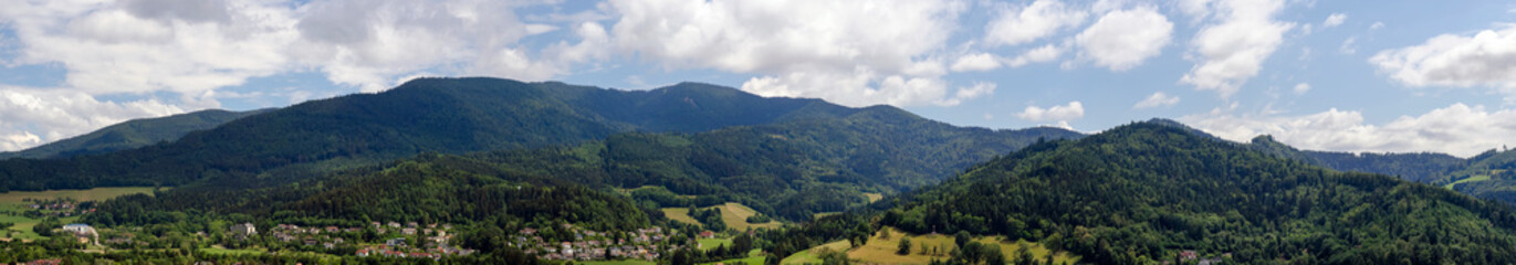 Fototapeta na wymiar Panoramablick von der Kastelburg auf den Kandel 