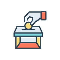 Color illustration icon for charity