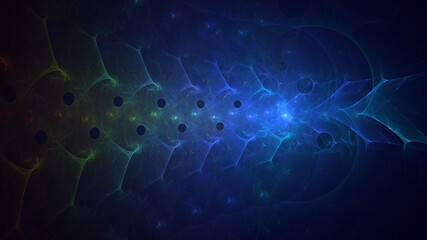 3D rendering abstract multicolor technology fractal light background