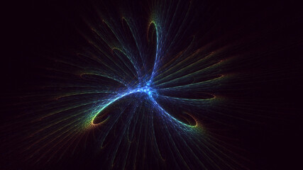 3D rendering abstract multicolor technology fractal light background