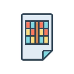 Color illustration icon for sheets