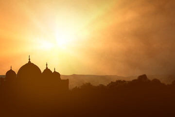 Fototapeta premium Silhouette of a mosque