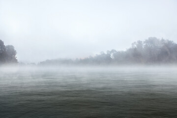 Fototapeta premium Lake with trees and green park
