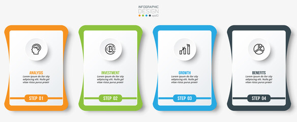 Infographic template business concept with step.