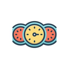 Color illustration icon for speed motion