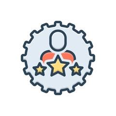 Color illustration icon for talent