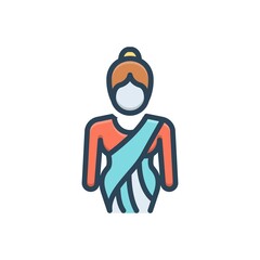 Color illustration icon for ladies