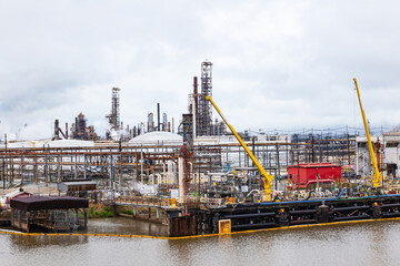 Fototapeta na wymiar Oil refinery in Beaumont, Port Arthur, USA.