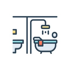 Color illustration icon for bathroom