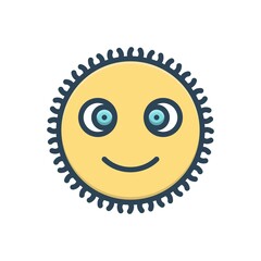 Color illustration icon for fuzzy frizzy