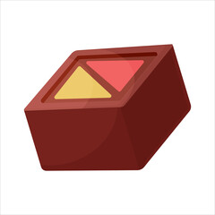 Sweet chocolate candy illustration in isometric style. Chocolate candy vector illustration, isolated.