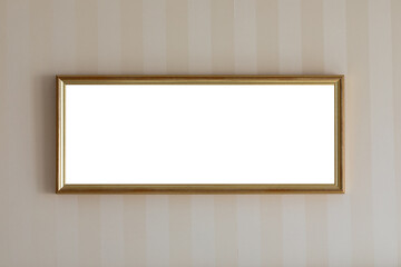 White sheet in a frame on the wall. Place for text
