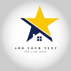 Obraz premium real estate logo star shape 