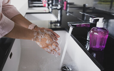 Wash hands with soap and clean water. Protection bacteria by washing hands frequently. Health care...