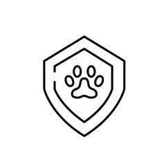 Safe for animals. Pet insurance label. Pixel perfect, editable stroke line icon