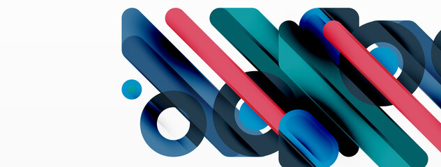 Lines geometric background. Stripes and rings composition business template for wallpaper, banner, background or landing