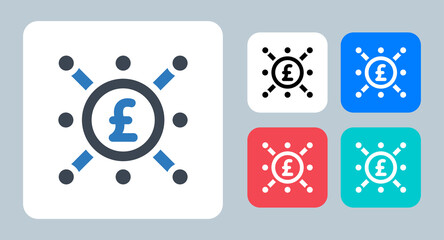 Pound Budget icon - vector illustration . Pound, Budget, Income, Investment, Money, Profit, Revenue, Currency, line, outline, flat, icons .