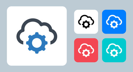 Cloud setting icon - vector illustration . Cloud, Data, Storage, Setting, Settings, Manage, Gear, Options, Preferences, line, outline, flat, icons .
