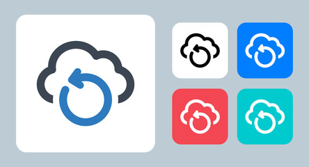 Backup Cloud icon - vector illustration . Backup, Cloud, Data, Recovery, Storage, Sync, Restore, Refresh, update, Network, Server, line, outline, flat, icons .