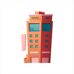 Vector modern hospital building colorful icon. Medical ambulance concept. Professional clinic, pharmacyl, aid urgency building