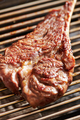 lamb ribs on the grill