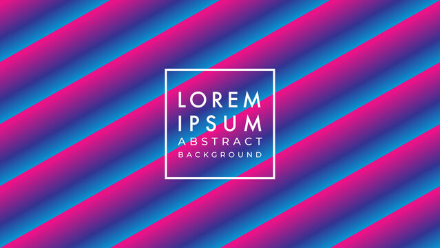 Optical illusion diagonal tube illustration in dark neon cyberpunk multicolor gradient. Abstract background design template.