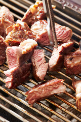 lamb ribs on the grill