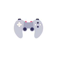 Gray joystick gamepad flat style, vector illustration