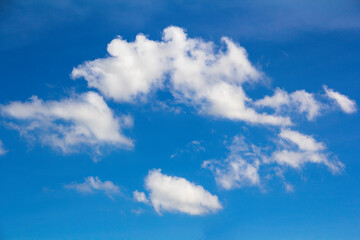 Naklejka na ściany i meble Blue sky and white cloud soft, White cloud background, Winter sky in thailand, Cloud wind sky.