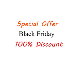 Fototapeta na wymiar Special offer black friday 100 percent discount business advertisement icon sticker