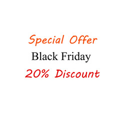 Fototapeta na wymiar Special offer black friday 20 percent discount business advertisement icon sticker