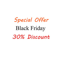 Fototapeta na wymiar Special offer black friday30 percent discount business advertisement icon sticker