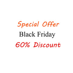 Special offer black friday 60 percent discount business advertisement icon sticker
