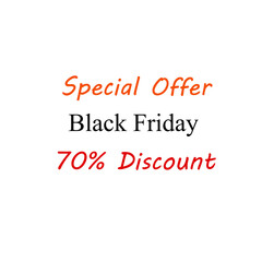 Fototapeta na wymiar Special offer black friday 70 percent discount business advertisement icon sticker