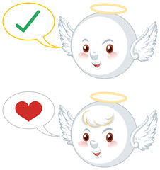 Angel cartoon character white background