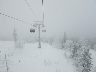 ski lift in winter