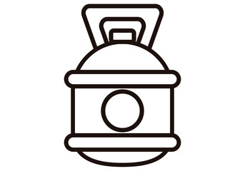 Icono negro de bombona en fondo blanco.
