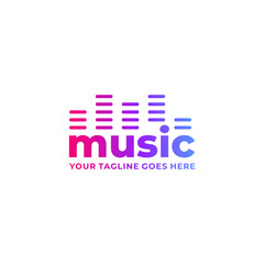 Music wave logo vector. Audio wave logo
