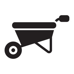 Wheelbarrow glyph icon
