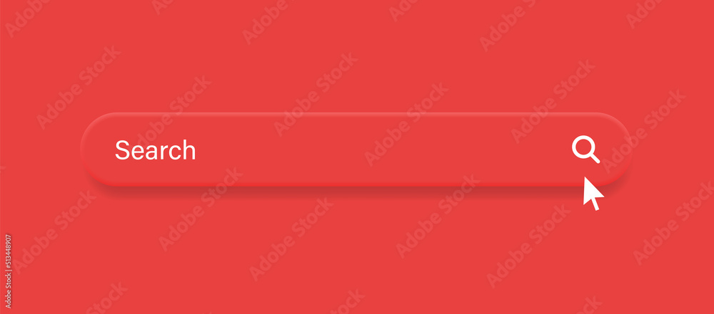 Poster search bar frame with magnifier icon, search boxes template for web page internet browser in 3d